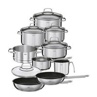 KOCHTOPFSET Elegance 10-teilig  - Edelstahlfarben, Design, Glas/Metall - Rösle