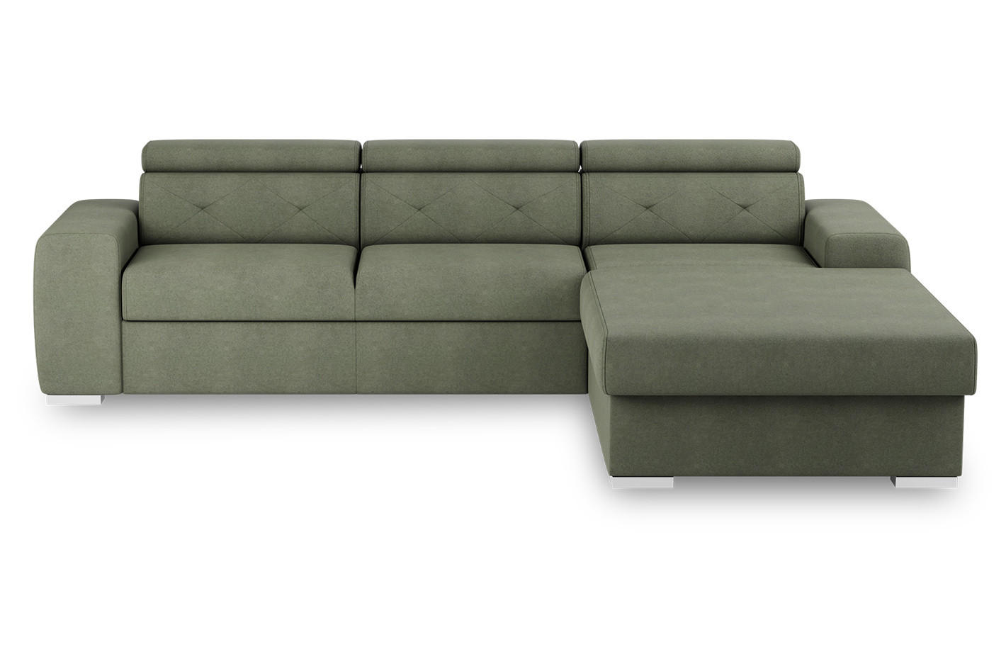 ECKSCHLAFSOFA in Olivgrün Textil   - Olivgrün, Design, Textil (296/195cm) - MID.YOU