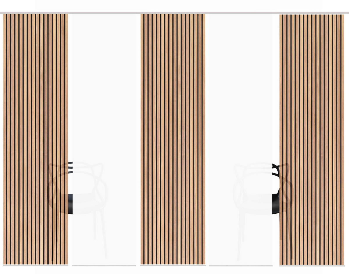FLÄCHENVORHANG  5 Stück  blickdicht  60/245 cm   - Braun, Trend, Textil (60/245cm)