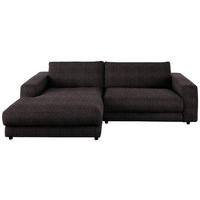 ECKSOFA in Chenille Anthrazit  - Anthrazit/Schwarz, Design, Kunststoff/Textil (190/270cm) - Lomoco