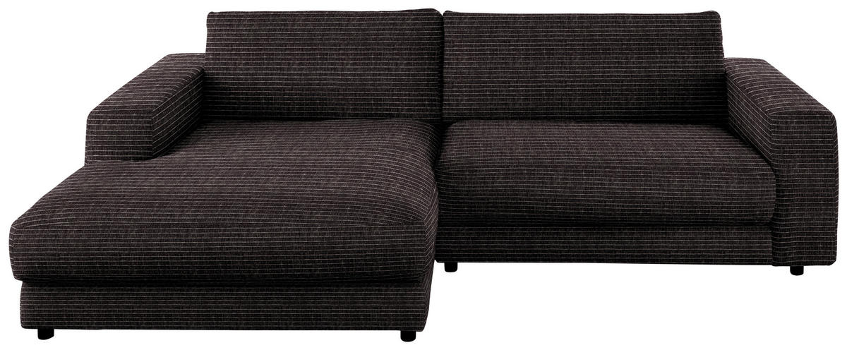 ECKSOFA in Chenille Anthrazit  - Anthrazit/Schwarz, Design, Kunststoff/Textil (190/270cm) - Lomoco