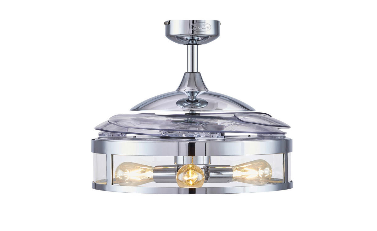 DECKENVENTILATOR  122/41 cm    - Chromfarben/Transparent, Basics, Kunststoff/Metall (122/41cm) - P & B