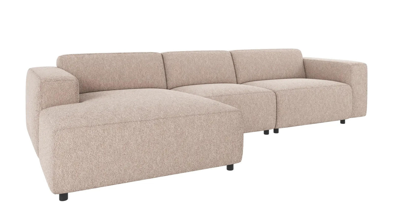 SOFFA i beige  - beige/svart, Klassisk, metall/trä (236/70/98cm) - Rowico