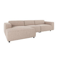 SOFFA i beige  - beige/svart, Klassisk, metall/trä (236/70/98cm) - Rowico
