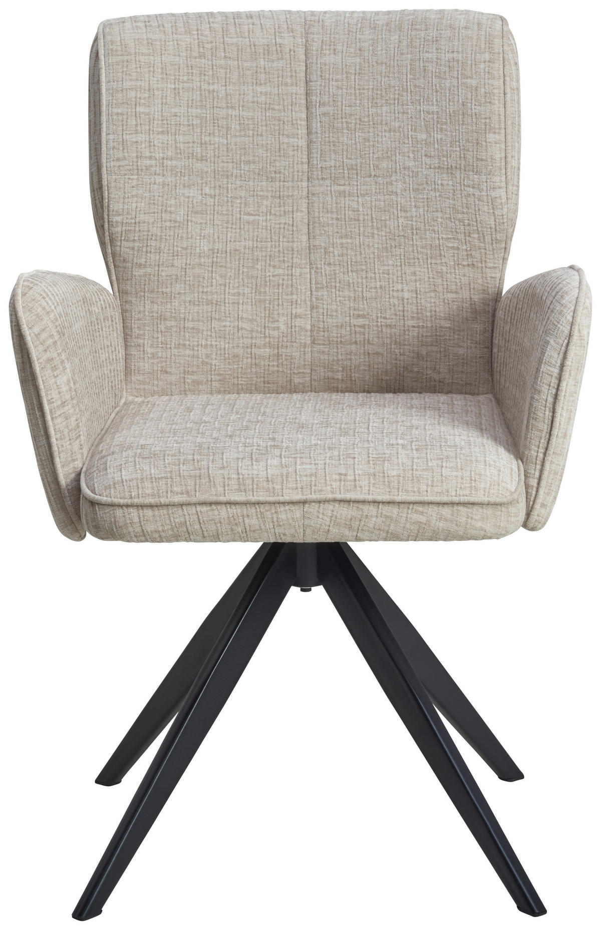 ARMLEHNSTUHL  in Eisen Leinenoptik  - Beige/Schwarz, LIFESTYLE, Holz/Textil (60/89/63cm) - MID.YOU