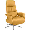 RELAXSESSEL in Leder Gelb  - Chromfarben/Gelb, Design, Leder/Metall (74/108/86cm) - Welnova