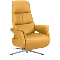 RELAXSESSEL in Leder Gelb  - Chromfarben/Gelb, Design, Leder/Metall (74/108/86cm) - Welnova