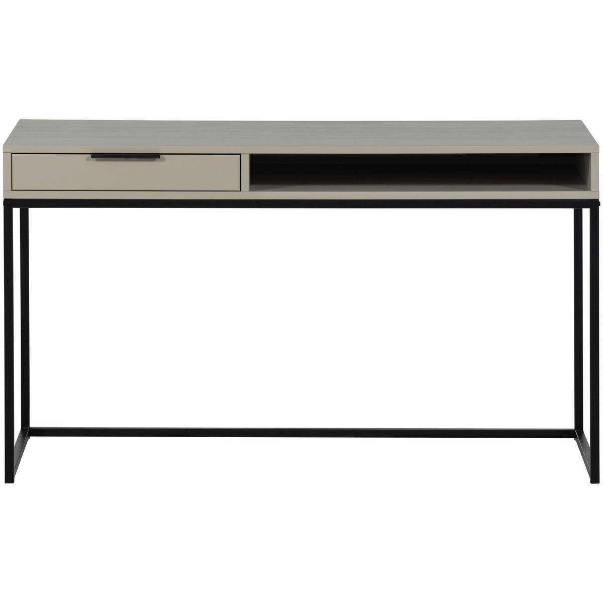SCHREIBTISCH 130/58/75 cm  in Grau  - Schwarz/Grau, MODERN, Holz/Metall (130/58/75cm) - Livetastic