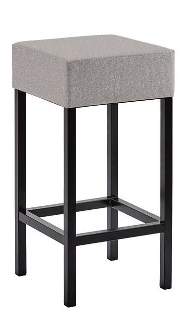 BARHOCKER Flachgewebe Schwarz, Grau Edelstahl  - Schwarz/Grau, Design, Textil/Metall - Novel