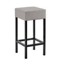 BARHOCKER Flachgewebe Grau, Schwarz Edelstahl  - Schwarz/Grau, Design, Textil/Metall - Novel