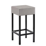 BARHOCKER Flachgewebe Grau, Schwarz Edelstahl  - Schwarz/Grau, Design, Textil/Metall (34/65/34cm) - Novel