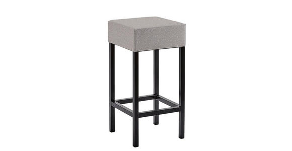 BARHOCKER Flachgewebe Grau, Schwarz Edelstahl  - Schwarz/Grau, Design, Textil/Metall (34/65/34cm) - Novel