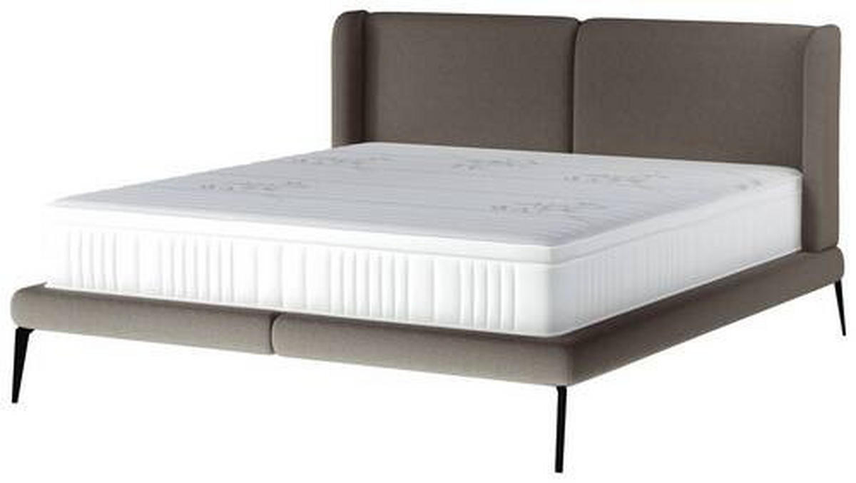 KÁRPITOZOTT ÁGY 180/200 cm  sötétszürke  - fekete/krém, Modern, textil/fém (180/200cm) - Livetastic