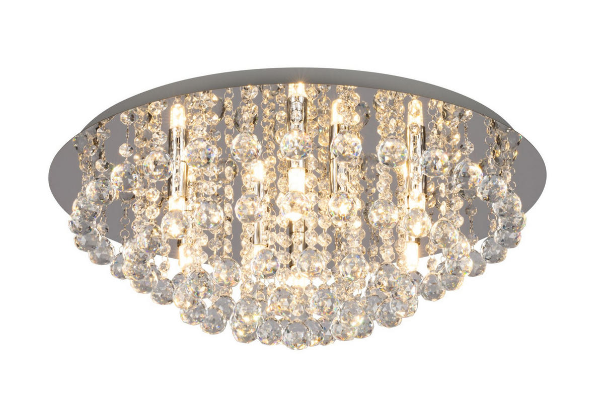 DECKENLEUCHTE Eastbourne 55/22 cm   - Chromfarben, KONVENTIONELL, Glas/Metall (55/22cm) - Novel