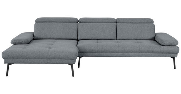 ECKSOFA Ottomane links, Eckteil  More_LZ Dunkelgrau Webstoff  - Dunkelgrau/Schwarz, Design, Textil/Metall (188/296cm) - Xora