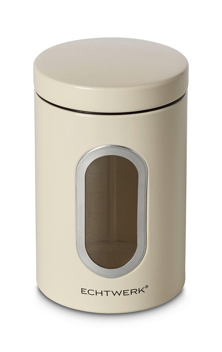 FÖRVARINGSBURK 1,4 l  - cremefärgad, Modern, metall (12/18/12cm) - Echtwerk