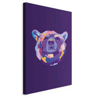 CANVASTAVLA 60/90/1,2 cm  - violett, Basics, trä/textil (60/90/1,2cm) - artgeist