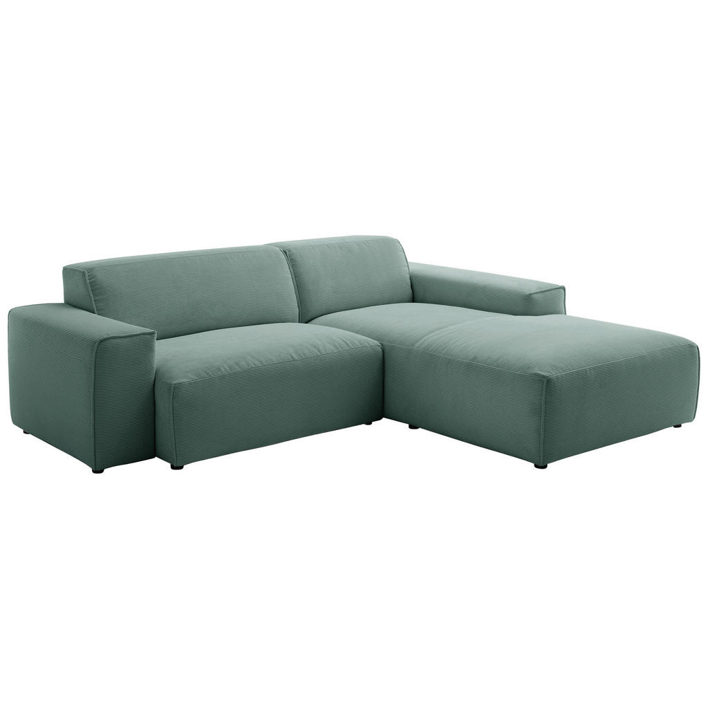 Thumbnail - Pure Home Lifestyle Ecksofa, Grün, Textil, 3-Sitzer, Ottomane rechts, L-Form, 230x189 cm, Goldenes M, Oeko-Tex® Standard...