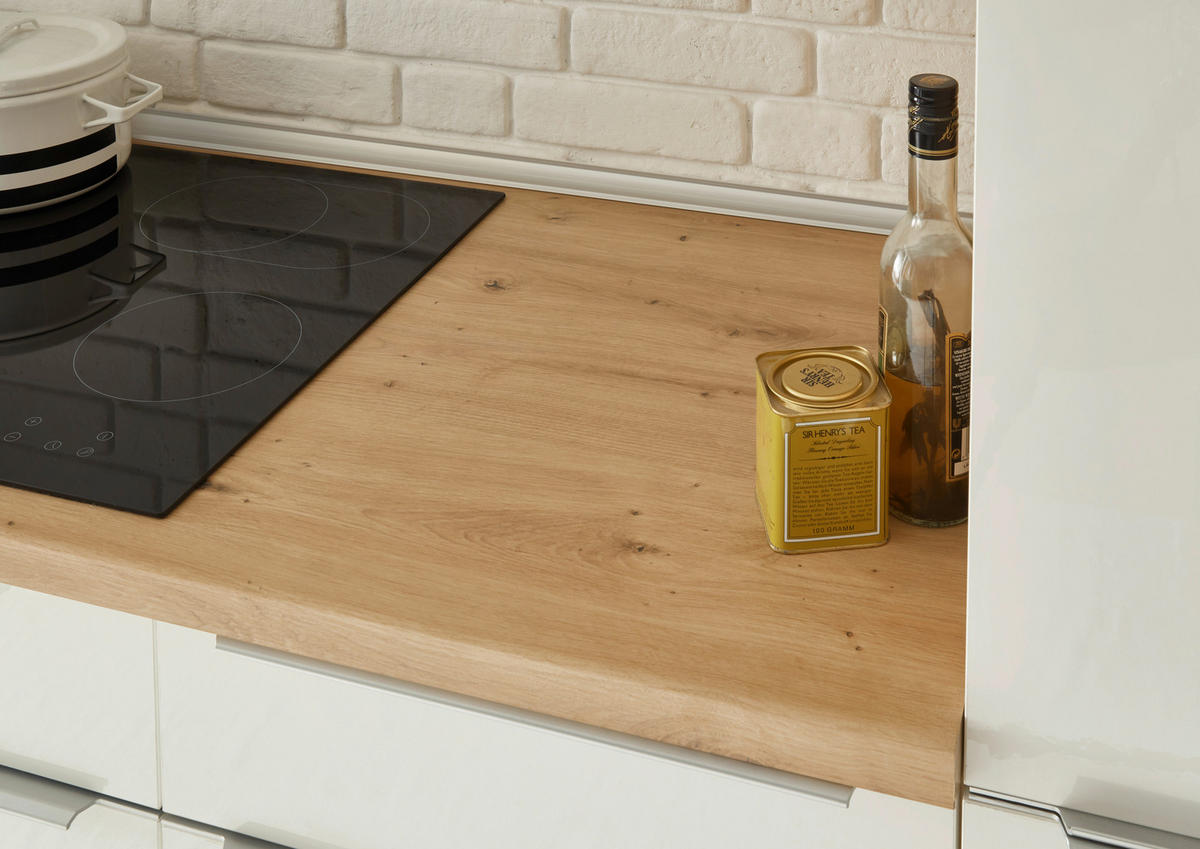 HÖRNKÖK 170/340 cm  i vit, vit högglans  - vit/aluminiumfärg, Lifestyle, trämaterial/plast (170/340cm) - Respekta