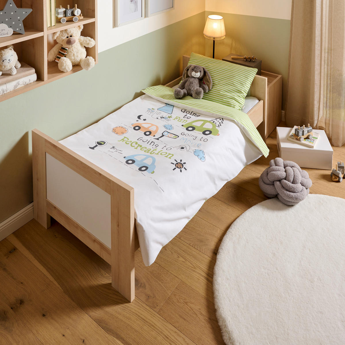POSTELJINA ZA BEBE  100/135 cm    - zelena, Osnovno, tekstil (100/135cm) - Patinio