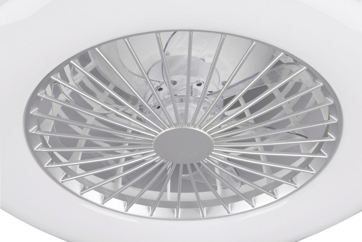 STROPNÍ VENTILÁTOR, 50/16,8 cm  - bílá/barvy stříbra, Lifestyle, plast (50/16,8cm) - Mican