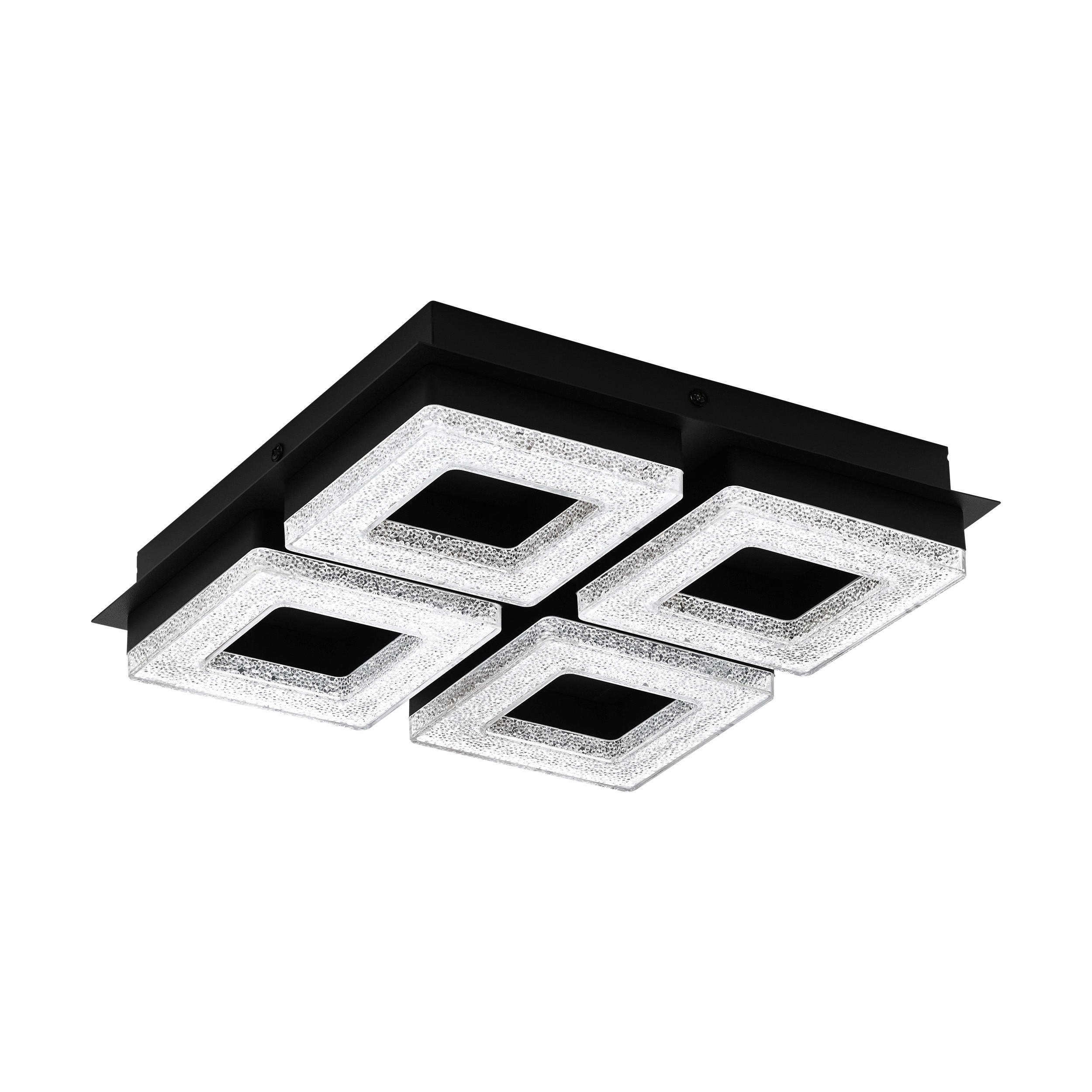 LED-DECKENLEUCHTE Fradelo 28/28/6 cm   - Schwarz, Trend, Kunststoff/Metall (28/28/6cm) - Eglo