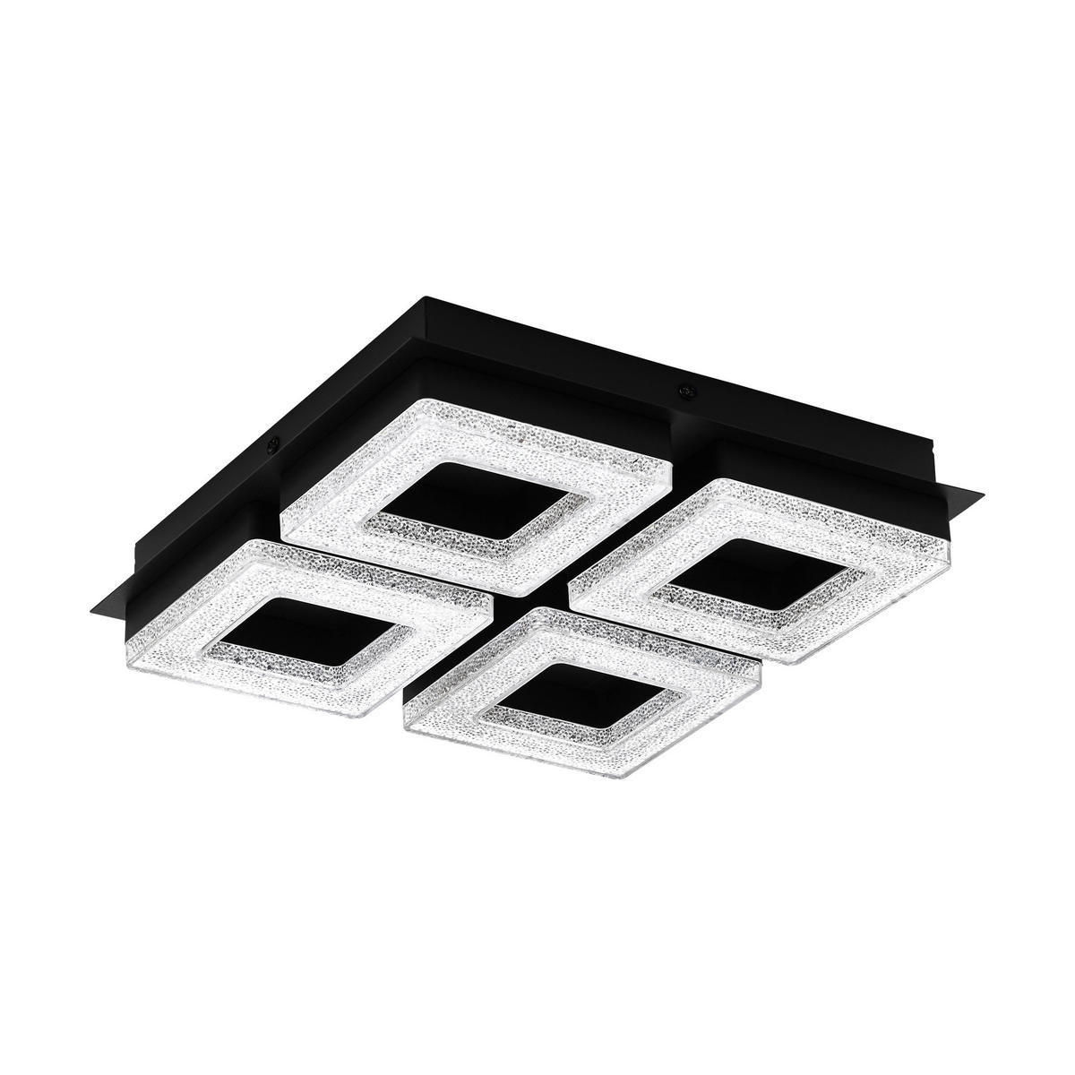 LED PLAFONJERA - crna, Trendi, metal/plastika (28/28/6cm)
