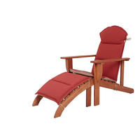 DECKCHAIR  - Eukalyptusholzfarben/Rot, Basics, Holz (142/70/93cm) - Gardenson