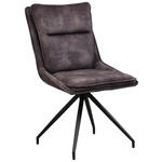 STUHL  Sitzfläche 360° drehbar Webstoff  Schwarz, Dunkelbraun  - Dunkelbraun/Schwarz, Design, Textil/Metall (52/92/61cm) - Carryhome