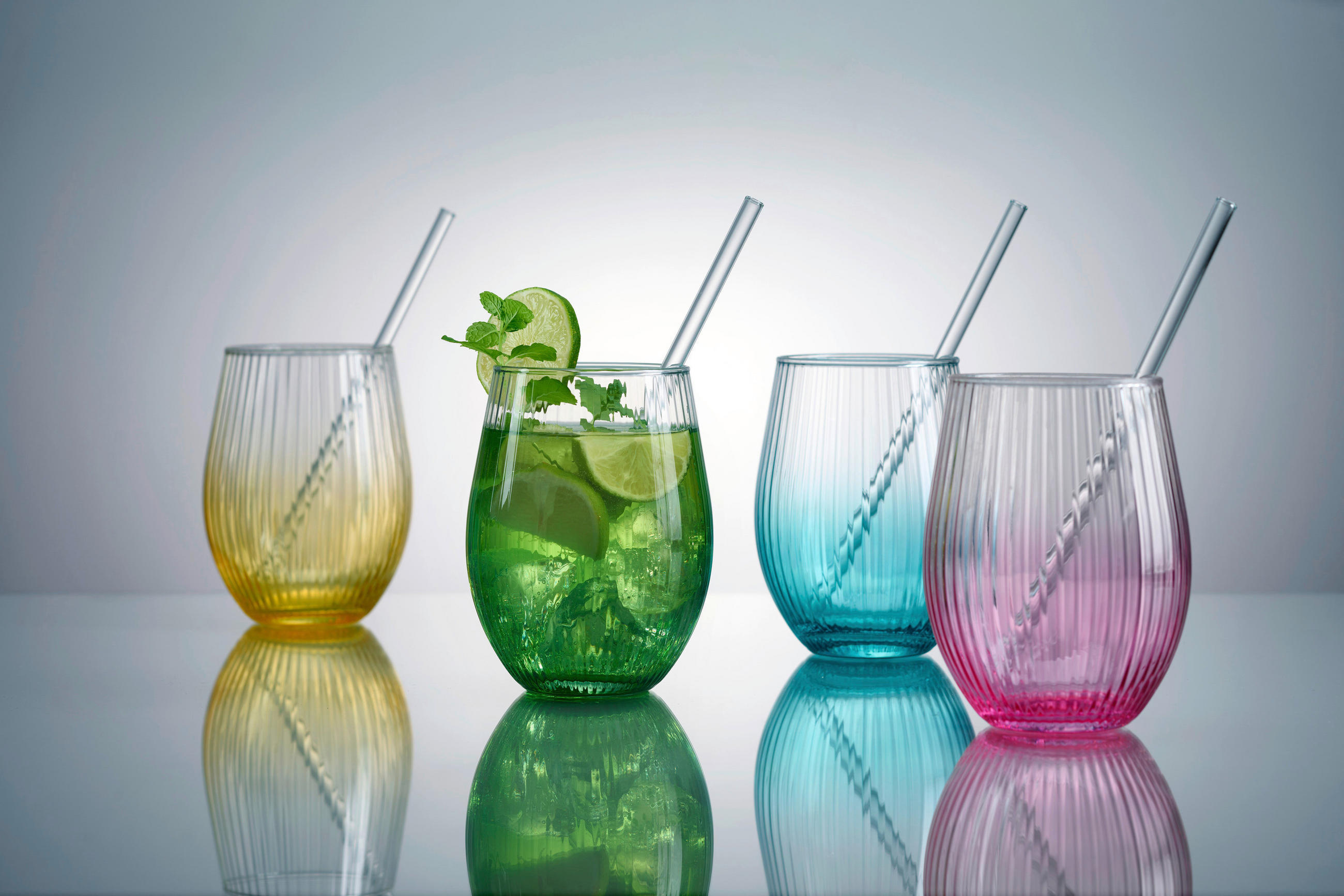GLASSET Spritz Color Edition 4 delar  - klar/pink, Klassisk, glas (20/20/14cm) - Ritzenhoff Breker