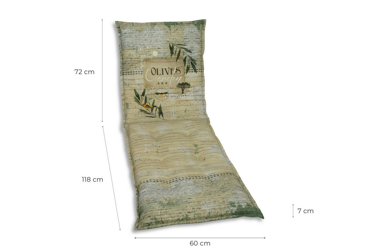 LIEGENAUFLAGE  - Hellgrün/Grün, Basics, Textil (60/7/190cm)