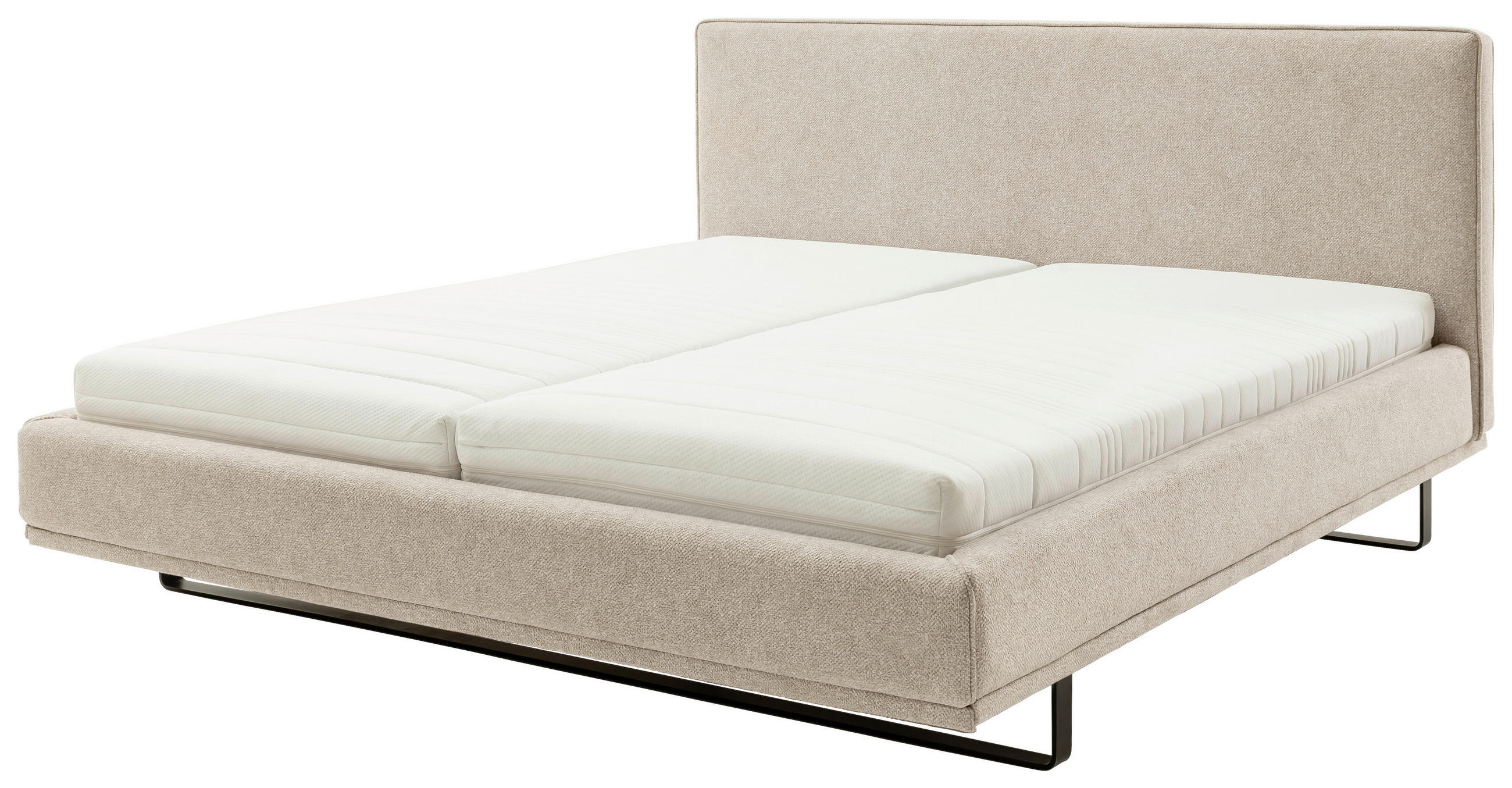 Thumbnail - Schöner Wohnen Polsterbett, Beige, Textil, Birke, Buche, vollmassiv, H2 + H3, Höhe ca. 20 cm, 180x200 cm, Reach, Härtegr...
