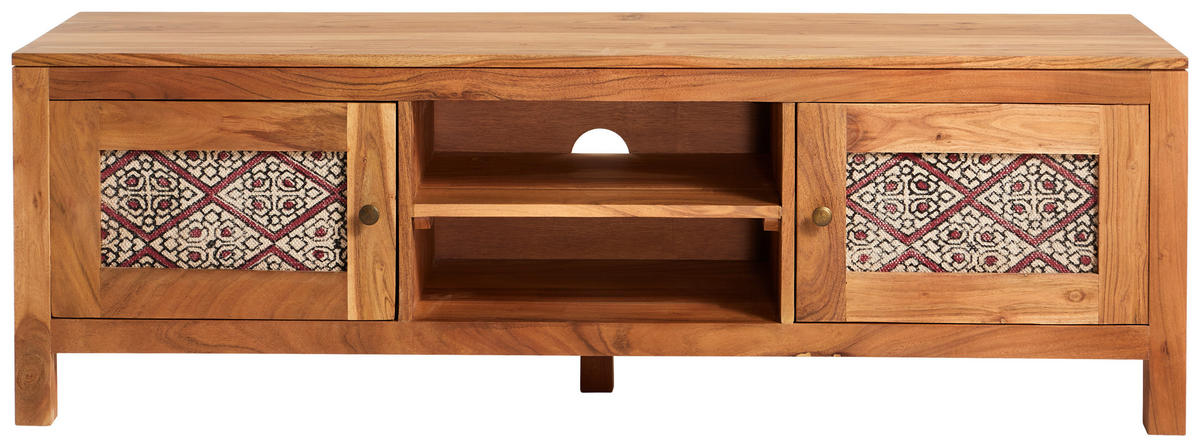 LOWBOARD  in 140/45/42 cm  - couleur laiton/couleur d'acacia, Lifestyle, métal/textile (140/45/42cm) - Livetastic