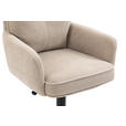 BARHOCKER Cord Creme, Beige Eisen Stoffauswahl, Sitzfläche 360° drehbar, inklusive Armlehnen  - Beige/Creme, Design, Textil/Metall (54/98-120/58cm) - Novel