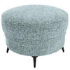 HOCKER Chenille Türkis  - Türkis/Schwarz, ROMANTIK / LANDHAUS, Textil/Metall (75/50/75cm) - Landscape