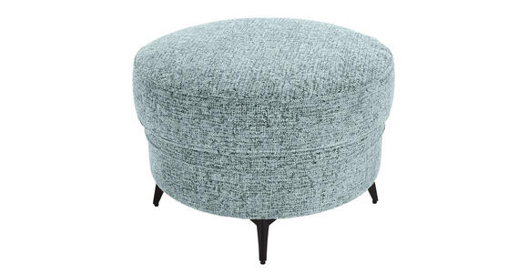 HOCKER Chenille Türkis  - Türkis/Schwarz, ROMANTIK / LANDHAUS, Textil/Metall (75/50/75cm) - Landscape