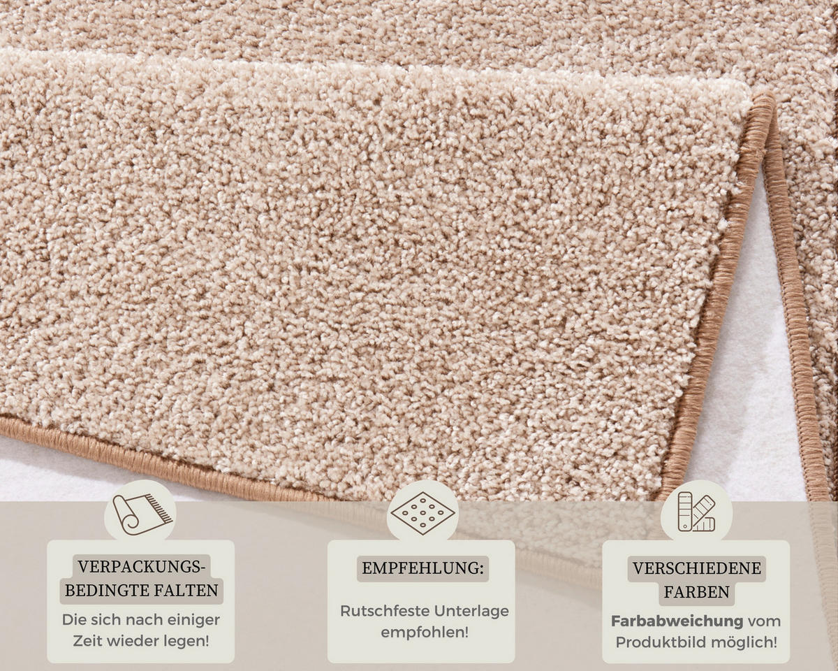 LÄUFER 80/300/300 cm Pure  - Taupe/Creme, Basics, Kunststoff (80/300/300cm)
