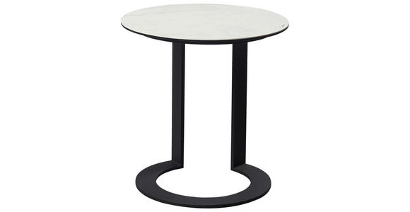 BEISTELLTISCH 48/48/50 cm Schwarz, Weiß rund  - Schwarz/Weiß, Design, Glas/Keramik (48/48/50cm) - Dieter Knoll