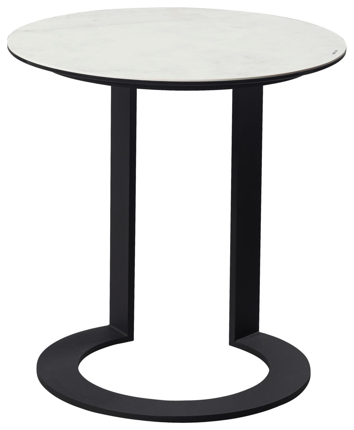 SIDOBORD i metall, glas, keramik 48/48/50 cm  - vit/svart, Design, metall/glas (48/48/50cm) - Dieter Knoll