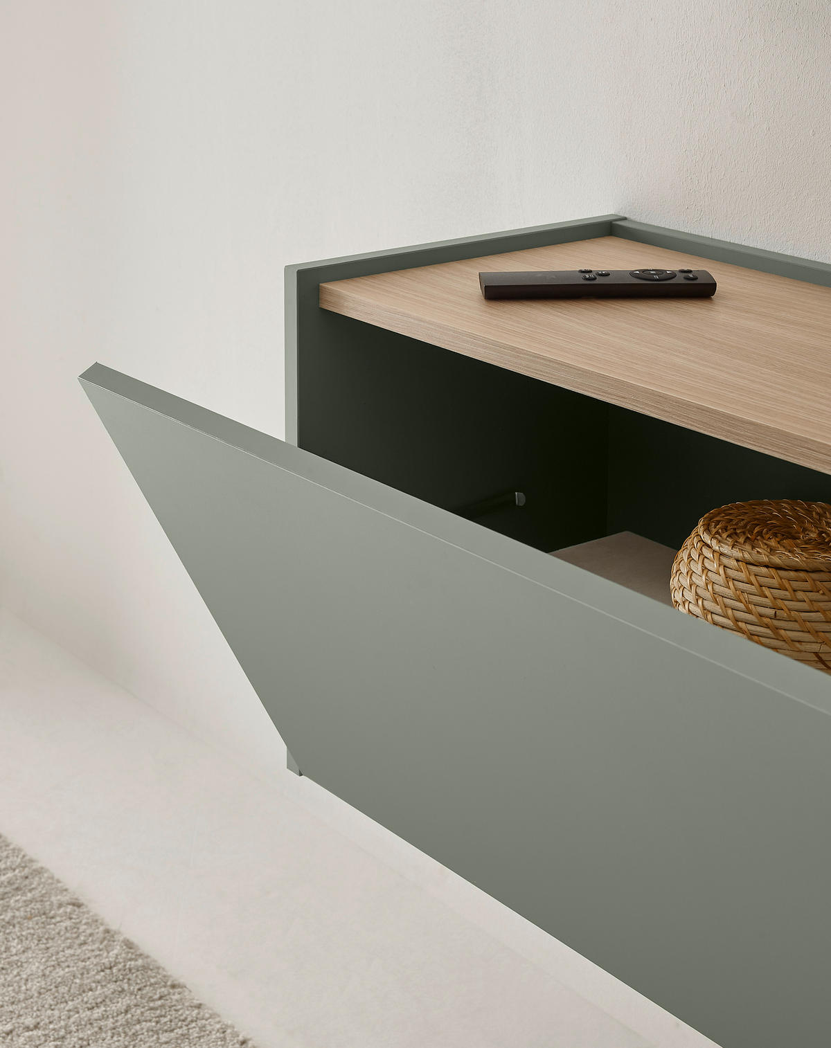 HÄNGEELEMENT Grün, Eichefarben  - Eichefarben/Grün, Design, Holzwerkstoff (150/35/30cm) - Modante