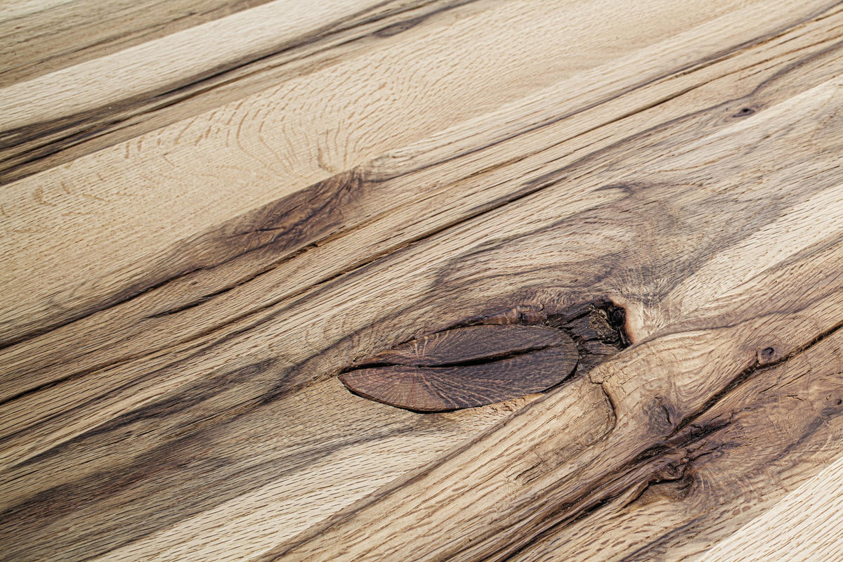 ESSTISCH Wildeiche massiv rechteckig Eichefarben, Edelstahlfarben  - Edelstahlfarben/Eichefarben, Design, Holz/Metall (200/100/77cm) - Novel