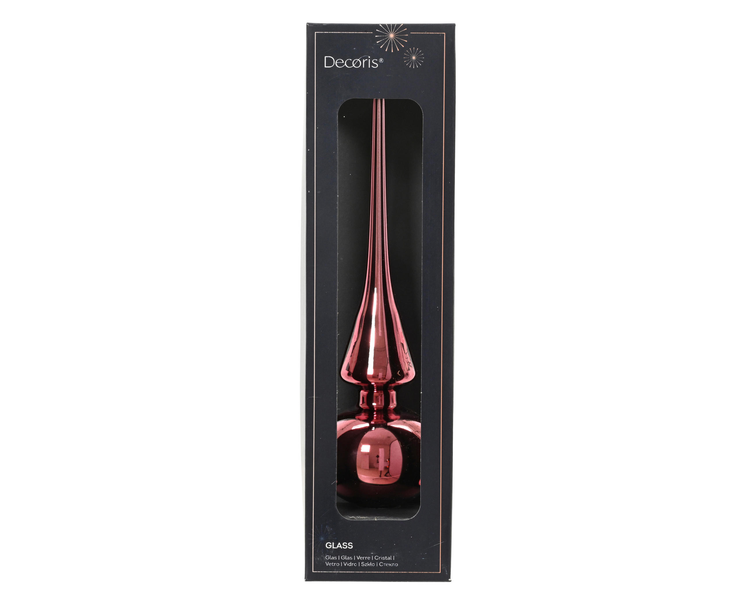 CHRISTBAUMSPITZE  - Dunkelrosa, Basics, Glas (6/26/26cm)