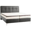 BOXSPRINGBETT 180/200 cm  Schwarz  - Chromfarben/Schwarz, Basics, Leder/Holz (180/200cm) - Novel