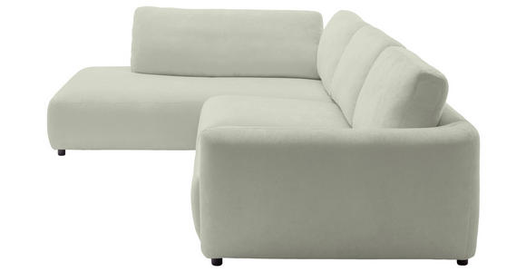 ECKSOFA  in Chenille Salbeigrün  224/307 cm  - Salbeigrün/Schwarz, KONVENTIONELL, Kunststoff/Textil (224/307cm) - Hom`in