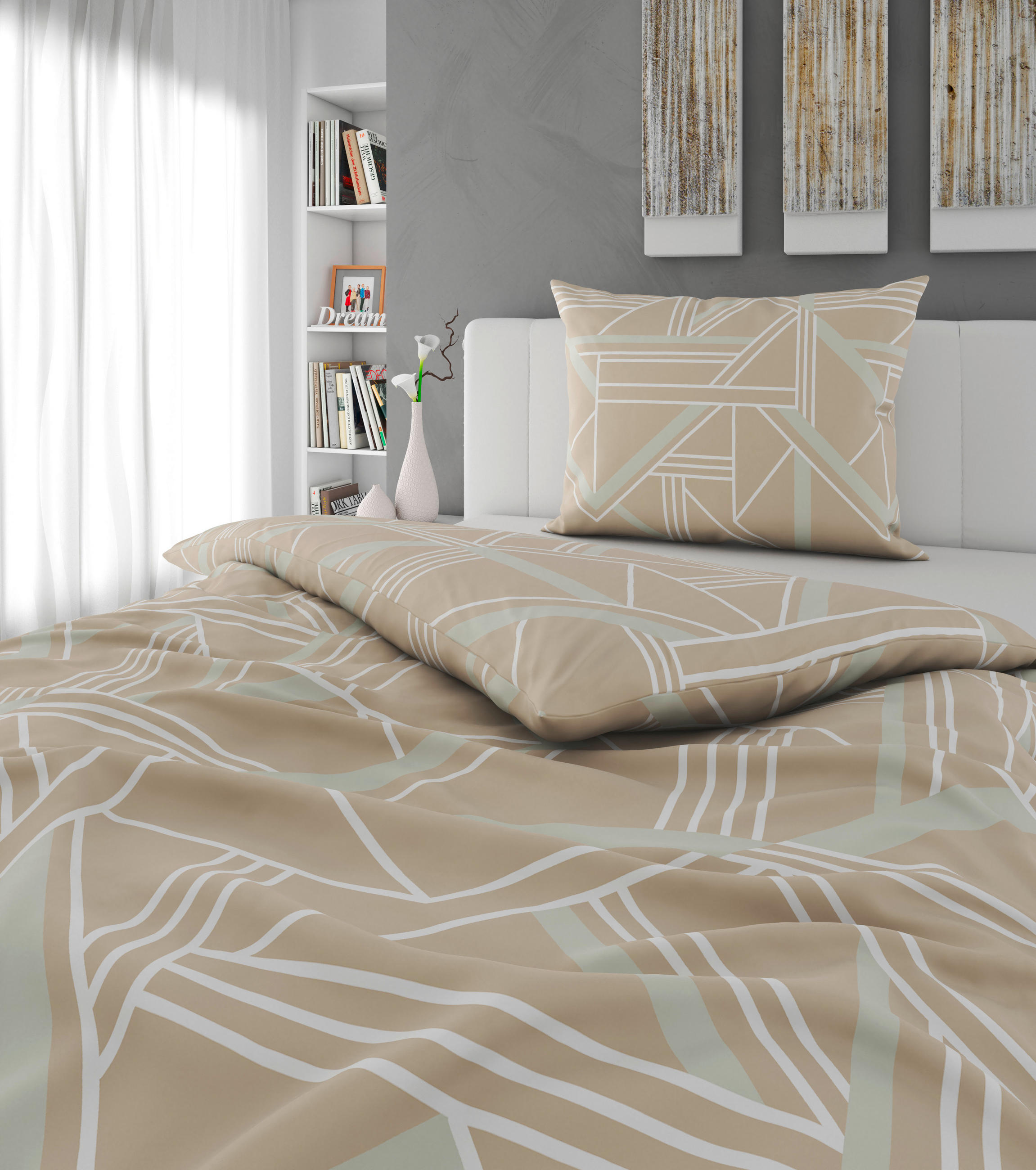 BETTWÄSCHE Flanell 140/200 cm  - Beige, KONVENTIONELL, Textil (140/200cm) - Esposa