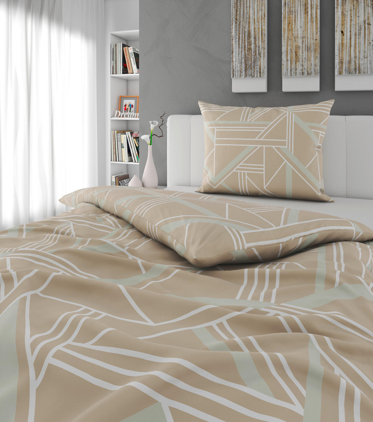 BETTWÄSCHE Flanell 140/200 cm  - Beige, KONVENTIONELL, Textil (140/200cm) - Esposa
