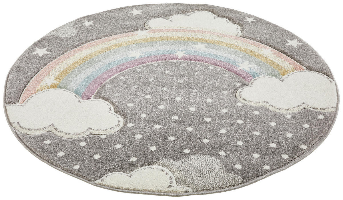 Kinderteppich (rund) Regenbogen-Motiv kaufen