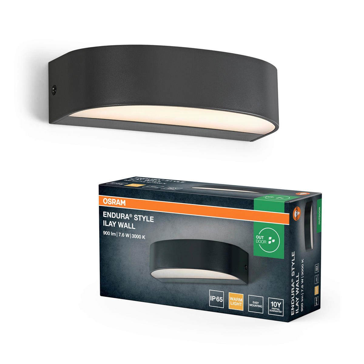 LED-AUßENLEUCHTE 17,2/4,6/8,2 cm   - Dunkelgrau, Basics, Kunststoff (17,2/4,6/8,2cm) - Osram