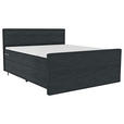 BOXSPRINGBETT 180/200 cm  in Anthrazit  - Anthrazit/Schwarz, KONVENTIONELL, Textil/Metall (180/200cm) - Carryhome