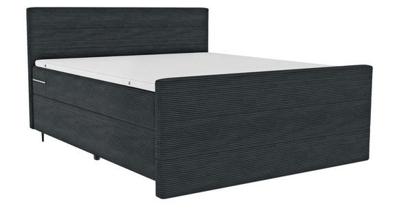 BOXSPRINGBETT 180/200 cm  in Anthrazit  - Anthrazit/Schwarz, KONVENTIONELL, Textil/Metall (180/200cm) - Carryhome